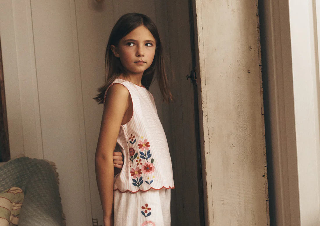 A child wears Boden clothing