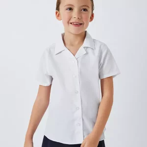 Girls' Open Neck Short Sleeve School Blouse (pack of two), from £8