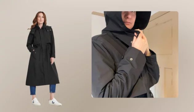 Journalist Poppy O'Neill hand testing the TOG24 Alva