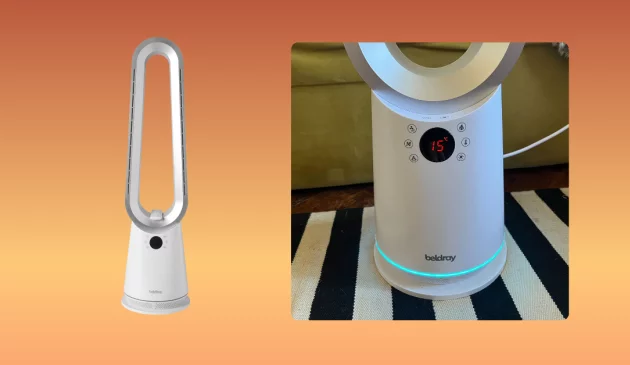 Beldray 2-in-1 Bladeless Fan being hand tested by journalist Poppy O'Neill