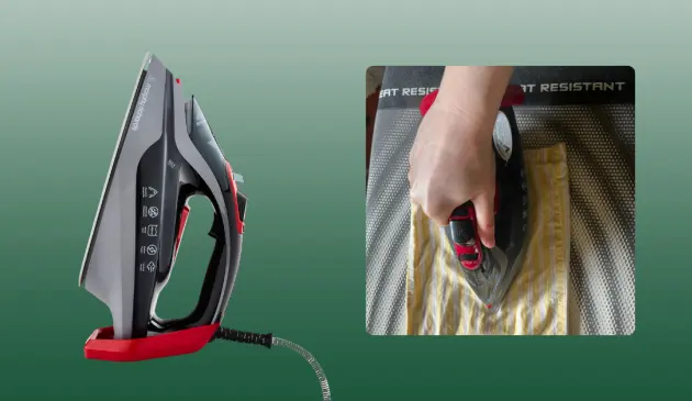 Mumsnet journalist Poppy O'Neill testing the Morphy Richards Power Steam Elite LED Steam Iron