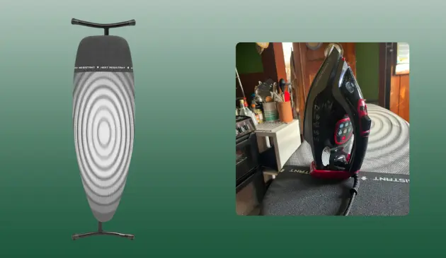 Mumsnet journalist Poppy O'Neill testing the Brabantia Titan Ironing Board