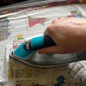 Mumsnet Home editor Poppy O'Neill testing the Polti Vaporella Quick Q100