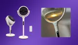 Mumsnet home editor Poppy O'Neill hand testing the AirCraft LUME Quiet Air Circulator Fan