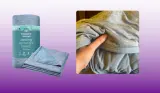 Mumsnet home editor Poppy O'Neill testing the Silentnight Restore Cooling Throw