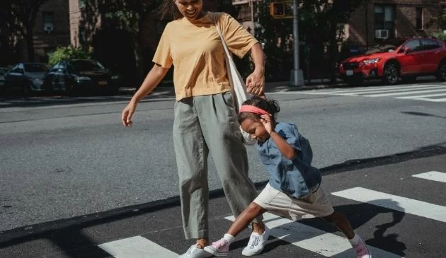 Mum having a fun conversation with her child