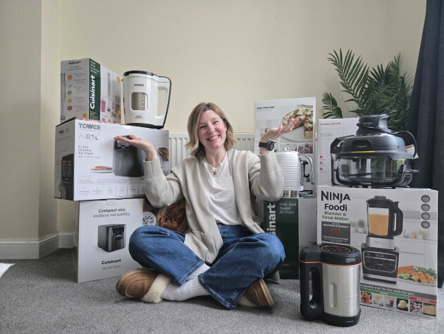 Rebecca Roberts with kitchen gadgets