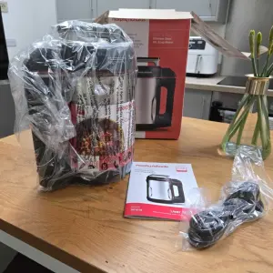 The Morphy Richards Saute and Soup Maker unboxed, but still in its protective packaging