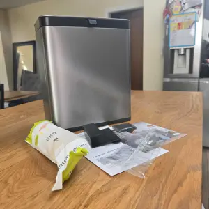 The EKO Puro S Food Waste Caddy (7L) during unboxing