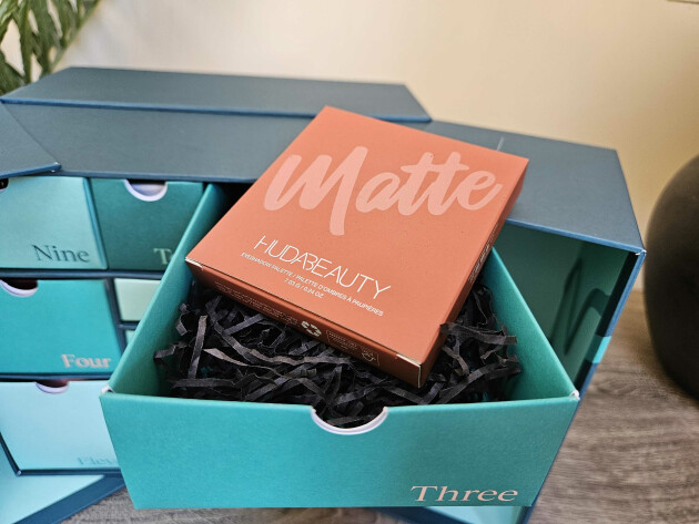 Huda Beauty's Matte Eyeshadow Palette inside Boots' 12 Days of Luxury Beauty Advent calendar