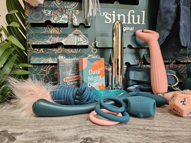 A selection of products from the Sinful Original Advent calendar displayed up close