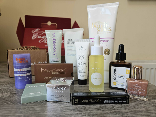 Selection of the products in the OK! Beauty Box