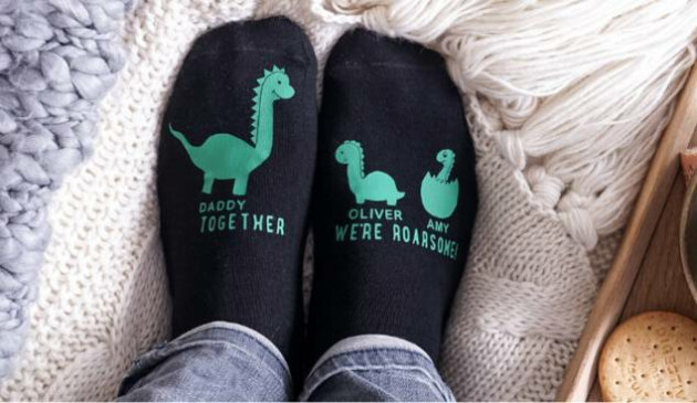 Personalised Daddy Dinosaur Socks