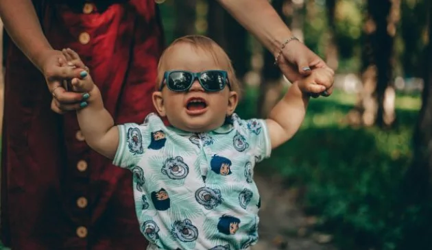 Toddler wearing glasses