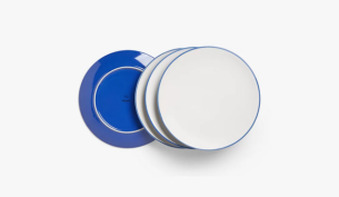 John Lewis ANYDAY Two Tone Stoneware Dinner Plates, Set of