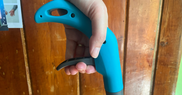 Mumsnet home editor Poppy O'Neill testing the Beldray Antibac Pet Plus+ 2-in-1 Spray Mop