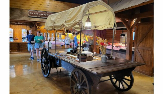 A station wagon at the buffet at Hotel Cheyenne