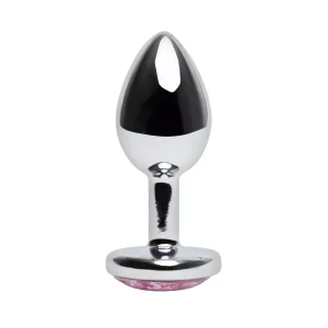 A product image of the Lovehoney Jewelled Heart Metal Butt Plug 2.5 Inch