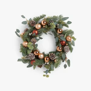 Copper Bauble Wreath, £35