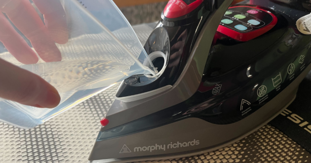 Mumsnet journalist Poppy O'Neill testing the Morphy Richards Power Steam Elite LED Steam Iron