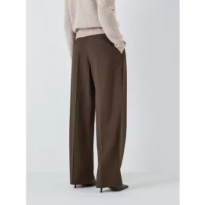 John Lewis Plain Wool Blend Wide Leg Trousers, £85