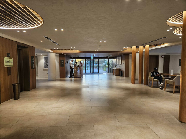 Inside the lobby and entrance of the ERTH Abu Dhabi hotel
