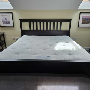 A view of the Silentnight UltraGel Miracoil Pillowtop mattress from the bottom of the bed