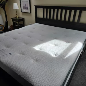 The Silentnight Ultragel Miracoil Pillowtop mattress shown in Rebecca Roberts' bedroom during testing