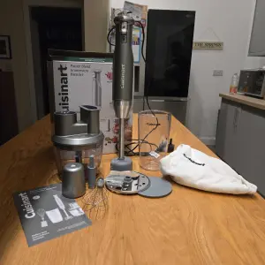 Cuisinart Power Blend Immersion Blender displayed on a table