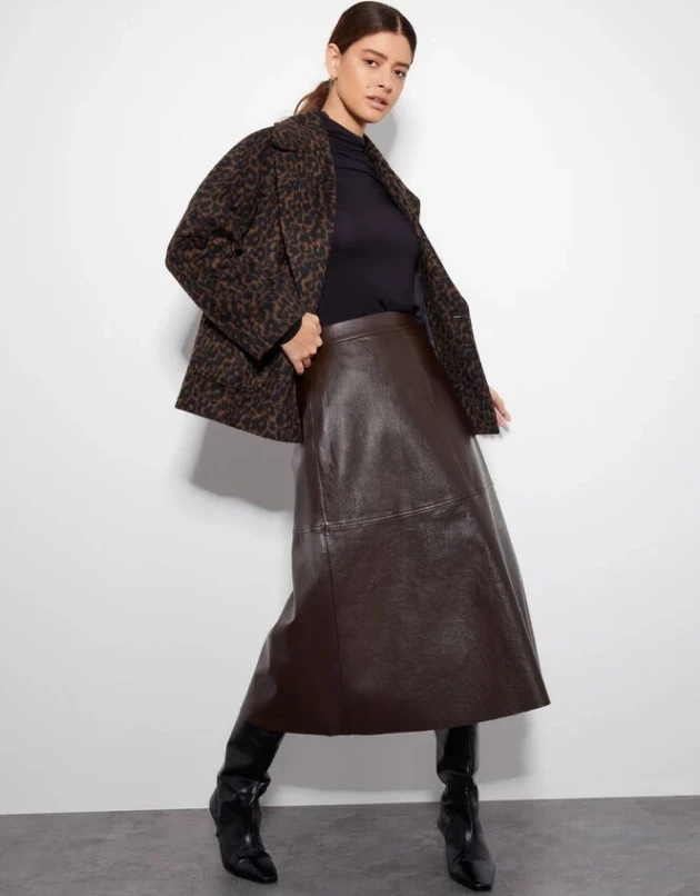 Pippa faux leather midi skirt