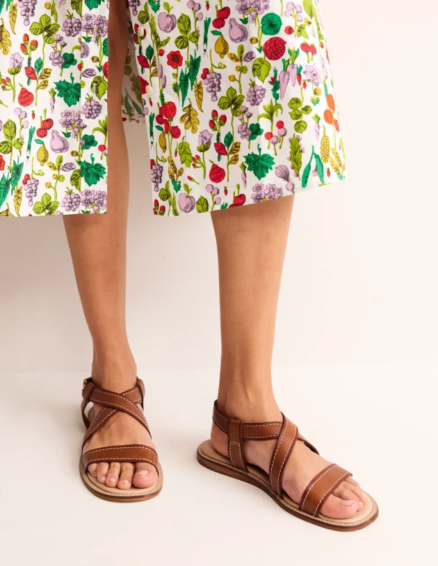 Cross Strap Flat Sandals,