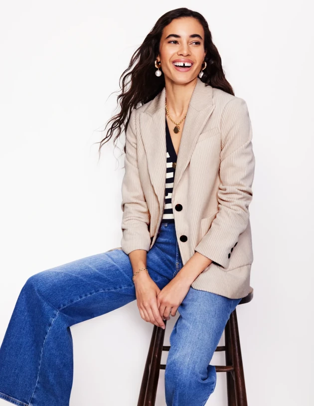 Relaxed cord blazer,