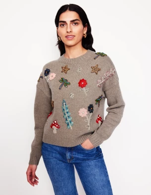 A model wearing Boden's Embellished Jumper