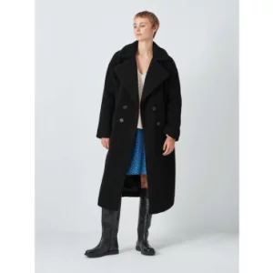 John Lewis ANYDAY Plain Longline Double Breasted Teddy Coat, £75