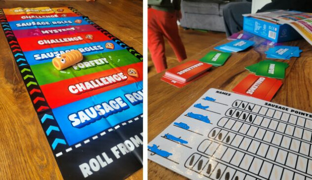 Sausage Roll party game set up