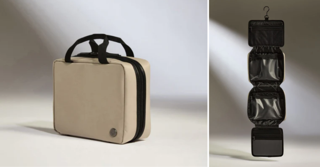 Antler Chelsea hanging wash bag in taupe