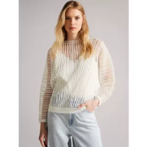 Ted Baker Nellay Sheer Stripe Long Sleeve Top, £88