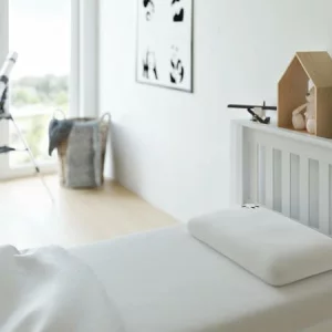 Panda London Toddler Memory Foam Pillow with Bamboo Cover pictured in a child's bedroom