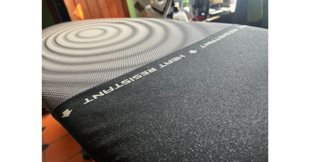 Mumsnet journalist Poppy O'Neill testing the Brabantia Titan Ironing Board