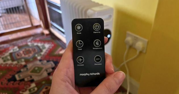 Mumsnet Home editor Poppy O'Neill testing the Morphy Richards HeatFlux Oil Filled Radiator