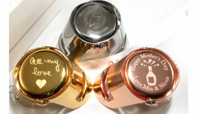 Aspreys and Clarke personalised champagne stopper