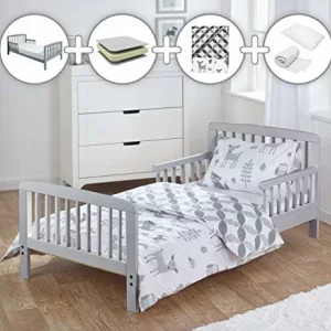 Kinder Valley Complete 7 Piece Grey Toddler Bed Bundle