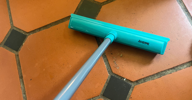 Mumsnet home editor Poppy O'Neill tests the Beldray Antibac Pet Plus Rubber Head Broom