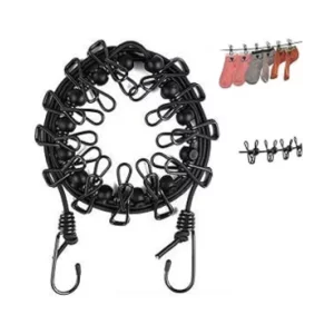 kuou Portable Clothes Line with 12 Wire Clips