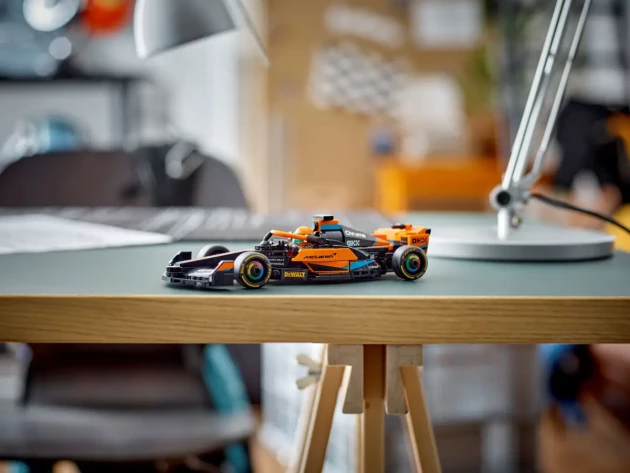 LEGO's 2023 McLaren Formula 1 Race Car on a table