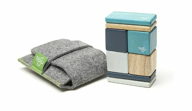 8 Piece Tegu Pocket Pouch Magnetic Wooden Block Set
