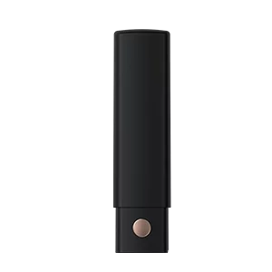 A product image of the Lovense Exomoon Bluetooth Lipstick Bullet Vibrator with its lid on