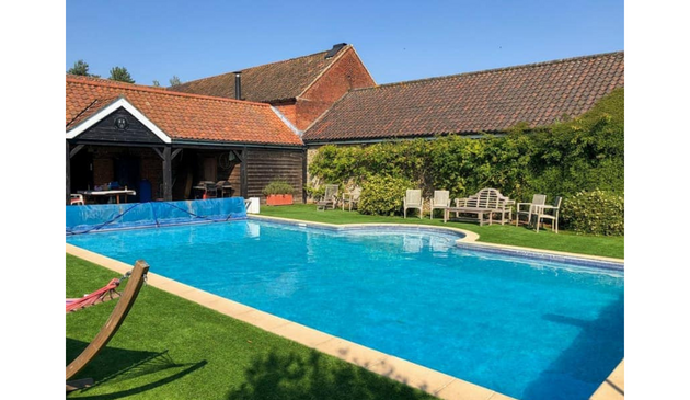 a swimming pool on a sunny day