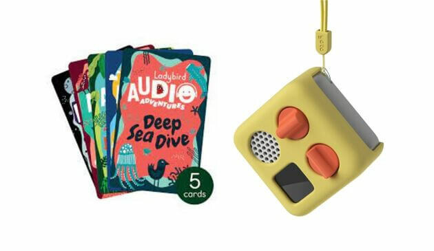 yoto cards and an adventure case