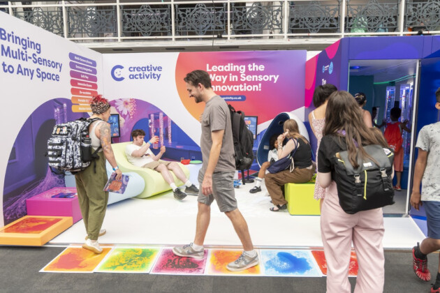 Visitors to the Autism & ADHD Show explore a multi-sensory area